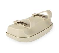 ORFOFE Porta Occhiali da Sole Auto Beige Multifunzionale in Abs Organizer Visiera Protettivo Antigraffio e Antipolvere per Montature Custodia per Parasole Auto