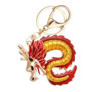 ORFOFE Portachiavi Serpente Metallo Decorativo Rosso Intenso Ciondolo Cinese per Borsa e Zaino Simbolo di Energia e Fortuna Accessorio Elegante e Resistente