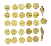 ORFOFE Punte per Penna Pirografia 26 Lettere Strumenti per Incisione per Saldatore Lavorazione Legno Pelle Carta Fai da Te