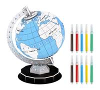 ORFOFE Puzzle 3D Globo Educativo per Giocattolo Didattico Assemblabile Set Portatile e Resistente per Viaggi e Attività All’Aperto Regalo Compleanno Pennello Decorazione Scrivania