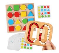 ORFOFE Puzzle in Legno Gioco da Tavolo Educativo Forme Geometriche per Anziani Labirinto e Perline Rotanti per Attività Sociali
