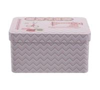 ORFOFE Scatola di Latta Portatile per Accessori da Cucito con Coperchio Ribaltabile, Contenitore in Metallo Piccolo e Compatto per Aghi, Fili e Strumenti, Organizer Salvaspazio per Cucito