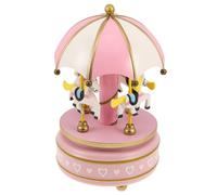 ORFOFE Scatola Musicale in Legno Carillon Giostra retrò, Design Rotante Decorativo, Materiale Legno e Plastico, per Decorazione da Tavolo e Occasioni Speciali