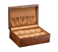 ORFOFE Scatola Porta Orologi in Legno Marrone, Leggera e Compatta, per Bracciali e Collane, Soluzione Raffinata per Organizzare e Conservare Accessori