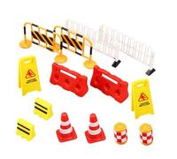 ORFOFE Segnali Stradali per 14 Pezzi Piccoli Coni Stradali Giocattolo Barricate e Posti di Blocco in Miniatura per Giochi Didattici e Scenari di Traffico Educativi