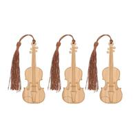 ORFOFE Segnalibri a Forma Di Violino, 3Pezzi, Bambù con Nappina, Segna Pagina per Libri, Regalo per Studentesse, Facili da Riporre