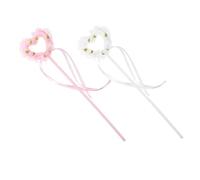 ORFOFE Set 2 Bacchette Magiche Fatate a Forma di Cuore Luminoso, Accessori per Costume da Fata e Decorazioni per Feste, Bastoncini per Giochi di Ruolo e Esibizioni
