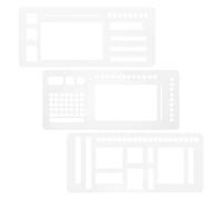 ORFOFE Set 3 Pezzi di Modelli Riutilizzabili in Plastica Flessibile con Punti e Caselle di Controllo per Diario a Punti Scrapbooking e Organizzazione di Appunti in Viaggio e Ufficio