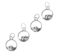 ORFOFE Set 4 Ciondoli Geometrici in Argento S925 Pendenti Creativi per Collana e Braccialetto Fai da Te Decorazione per Portachiavi e Borsa Design Alleanza di Montagna e Giuramento di