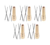 ORFOFE Set 5 Aghi Punteruolo Artigianale con Manico in Rame per Cucito a Mano, Kit Riparazione Scarpe e Accessori Cucito per Lavori Manuali
