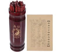 ORFOFE Set Bastoncini Divinazione Cinesi Tradizionali 64 Pezzi con Contenitore in bambù e Libro Guida, Gioco Interattivo per Passatempi e Divertimento in Famiglia, Portatile per Casa,