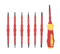 ORFOFE Set da 9 Pezzi di Cacciaviti Elettrici Isolati in Acciaio Temprato Impugnatura Antiscivolo Ergonomica Kit Utensili da Elettricista per Manutenzione Elettrica Quotidiana