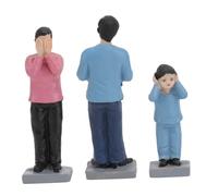 ORFOFE Set di 3 Figure in Resina Dipinte a Tema Controversie Familiari, Miniature di Persone per Tavoli di Sabbia, Modelli Realistici per Scene Fai da Te e Giochi Educativi