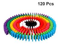 ORFOFE Set di Blocchi Domino in Legno 120 Pezzi 12 Colori 44X2X07 CM Giocattoli Educativi per Giochi di Stabilità e Creatività Gioco da Tavolo per Adulti e