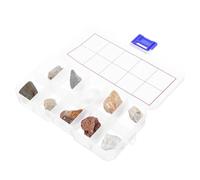 ORFOFE Set Didattico Campioni di Rocce e Minerali, 10 Pezzi con Guida, Collezione Geologica Educativa per Scuola Elementare, Portatile con Scatola Organizzata