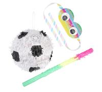 ORFOFE Set Pignatta Calcio 3 Pezzi con Bastoncino e Benda, Decorazione Festa Compleanno a Tema Sport, Gioco Divertente e Adulti in Casa