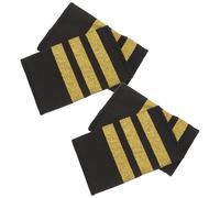 ORFOFE Spalline da Capitano a Tre Barre per Uniforme Pilota Spalline da Aviazione Resistente Distintivi Ricamati per Divise di Voli e Costumi di Scena Set da 2 Paia Adatto a Tutte le