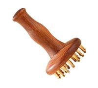 ORFOFE Spazzola Massaggiante Meridiano in Legno Di Sandalo e Ottone Per Uso Sul Corpo e Capelluto Pettine Ergonomico Per Pressione Rilassante