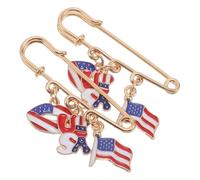 ORFOFE Spilla Bandiera Usa da 2 Pezzi, Spilla Patriottica Smaltata in Metallo Resistente, Accessorio Decorativo per Abbigliamento, Zaini e Feste del 4 Luglio