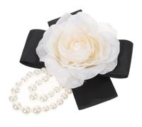 ORFOFE Spilla da Bavero a Forma di Fiore di in Seta Perle Imitate Spilla per Vestiti da Donna Decorazione Elegante per Sciarpe Cappotti e Abiti Accessorio Creativo per Eventi e Feste