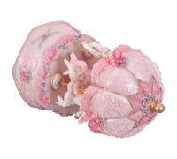 ORFOFE Statuetta Musicale di Cavallo Vintage giostra Musicale per Ragazze giostra Rotante con luci Decorazioni Musicali per Il Tavolo delle Vacanze Pink