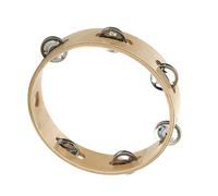 ORFOFE Tamburello in Legno e Metallo Strumento Percussione Educativo Sonagli Leggeri per Sviluppo Cognitivo e Coordinazione Mano-cervello Adatto Feste e Giochi Musicali