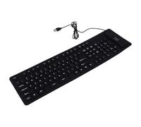 ORFOFE Tastiera Cablata USB Silenziosa in Silicone 109 Tasti Ultra Sottile Roll Up Pieghevole Custodia per Computer Portatile e Viaggio
