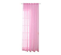 ORFOFE Tende Trasparenti in Poliestere Occhielli Tende Forma Di Stella Argentata Stelle Glitterate Per Cameretta Ragazza Rosa in Voile Motivi Stelle