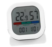 ORFOFE Termometro Igrometro Digitale Multifunzione con Sveglia Misurazione Precisa Temperatura e Umidità per Camerette Cucina Ufficio Design Compatto in Abs e Alluminio