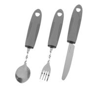 ORFOFE Utensili Da Cucina Adattabili Stoviglie Antiscivolo e Portatili Realizzati in Acciaio Inossidabile Pp e Tpr Resistenti All Usura Per Anziani e Disabili Per Mangiare Comodamente