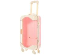 ORFOFE Valigia Giocattolo in Plastica Rosa, Mini Valigia da Viaggio Accessori in Miniatura, Custodia Portaoggetti per Gioco di Ruolo e Arredamento Piccole Case, Regalo Creativo