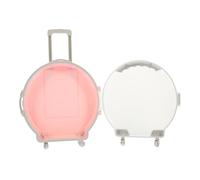 ORFOFE Valigia Giocattolo Miniatura in Resistente per Bambole Custodia Portatile per Gioco di Finzione e Organizzazione Piccola Valigia da Viaggio per Rosa