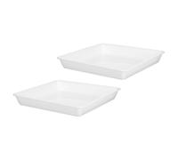 ORFOFE Vassoio di Drenaggio Quadrato in Plastica 2 Pezzi 30 CM per Vaso Fiori Balcone e Giardino Vaschetta Raccolta Acqua per Bonsai e Piante Grasse