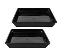 ORFOFE Vassoio di Drenaggio Rettangolare in Plastica 2 Pezzi Sottovaso Antigoccia per Piante da Interno 35 CM 30 X 20 X 4 CM Facile da Pulire e Resistente