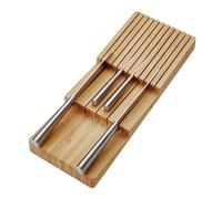 ORGA-BOX Inserto per coltelli in bambù 448 x 174 x 45 mm 3 inserti per posate da 497 mm (larghezza corpo 600 mm) ceppo portacoltelli in legno