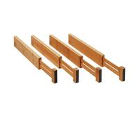 ORGA-BOX Sistema di divisori per cassetti in bambù 4 parti 354-482 mm, divisori per cassetti con meccanismo a molla