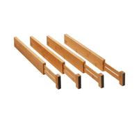 ORGA-BOX Sistema di divisori per cassetti in bambù 4 parti 430-556 mm Divisore per cassetti, divisore per cassetti con meccanismo a molla