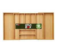 ORGA-BOX UNIVERSAL portaposate in bambù regolabile per armadi di larghezza 700-900 mm fino a 9 scomparti per profondità cassetto 473 mm