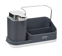 5five - Organizzatore lavello con dispenser 300 ml neo grigio