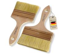 ORGAFLIX Set di 2 pennelli per superfici di grandi dimensioni, 100 mm, 120 mm, per grandi superfici, olio, vernici, macchie, smalto, acrilico, pennello per vernice, set di pennelli
