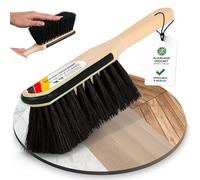 ORGAFLIX Spazzola a mano in crine di cavallo con protezione dei bordi, extra resistente alla polvere grazie alla miscela di peli di cavallo, scopa a mano senza scopa, spazzola per capelli rossi