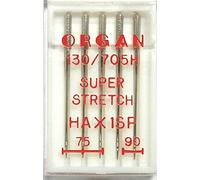 Organ 5 aghi per macchina da cucire Assortimento HA x 1 SP St. 75 + 90 Super Stretch (per sistema 130/705H) macchine da cucire domestiche