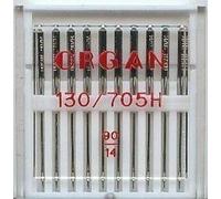 Organ Aghi per macchina da cucire domestica, universali (regolari) 130/705 H, confezione da 10, dimensioni: 90/14, adatti per macchine Brother, Singer, Janome ecc