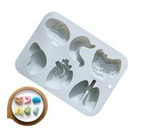 Organ Molds Silicone, Heart Brain Cake Mould, 6-Cavity Halloween Baking Mold for DIY Fondant Chocolate Candy Dessert Pudding