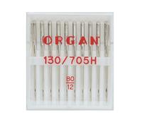 Organ Needles 5110080 - Ferri da macchina in argento, misura 80/12, 10 copie