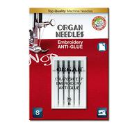 Organ Needles # 75/11 Ricamo anti-colla x 5 aghi, nero|marrone|rosso|grigio