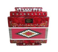 Organetto DAM 1600-2 RD in SOL - 12 Bottoni, 2 Bassi, Voci in Terza, Rosso con Borsa e Tracolle -