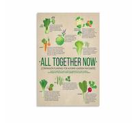 Organic Gardening Poster: Vegetable Companion Planting Guide - Essential Chart for Garden Planning & Shed Wall Art(Framed,12x18inch(30x45cm))