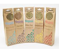 Organic Goodness - Coni di incenso Jumbo da 30,5 cm in una confezione, 5 fragranze: lavanda, sangue di drago, salvia bianca, legno di sandalo, Nag Champa con magnete souvenir