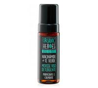 Organic Heroes | Mousse Detergente Viso Bio con Tè Verde, Amamelide e Niacinamide - Purificante, Detox e Lenitiva, Ideale per Pelli Miste e Impure, 150 ml
